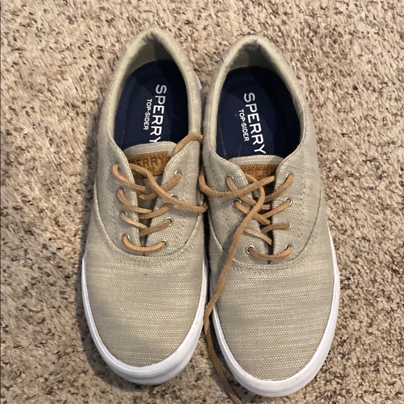 Sperry Cream Canvas Sneakers - Picture 1 of 6